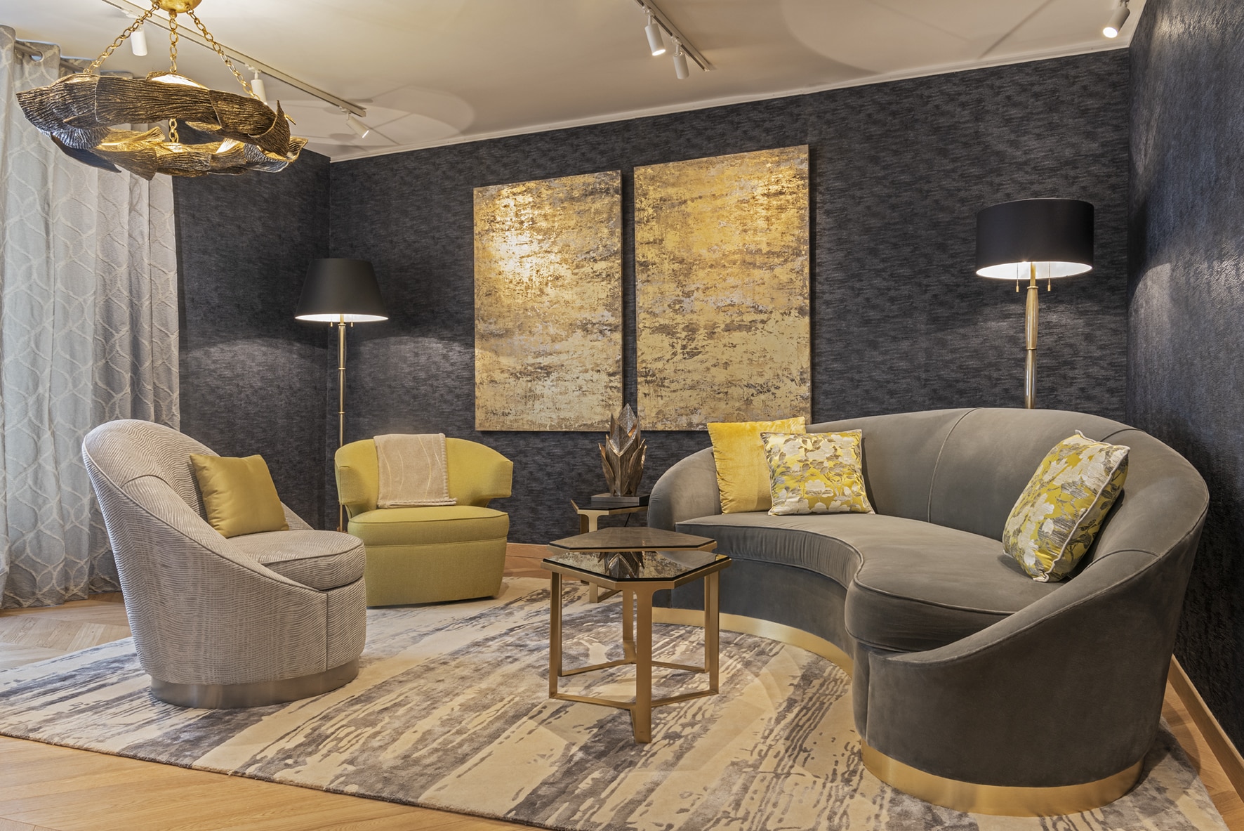 Diptych 100x150cm 2U in Rubelli Paris Showroom